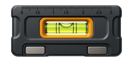 Compact magnetic level with an integrated ruler, perfect for DIY projects.