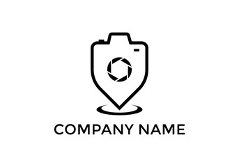 camera and location photography logo design template