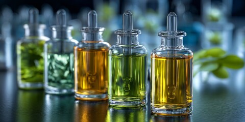 Laboratory Experiment with Plant Extracts in Clear Glass Vials and Dropper