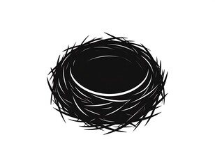 Silhouette of a bird's nest