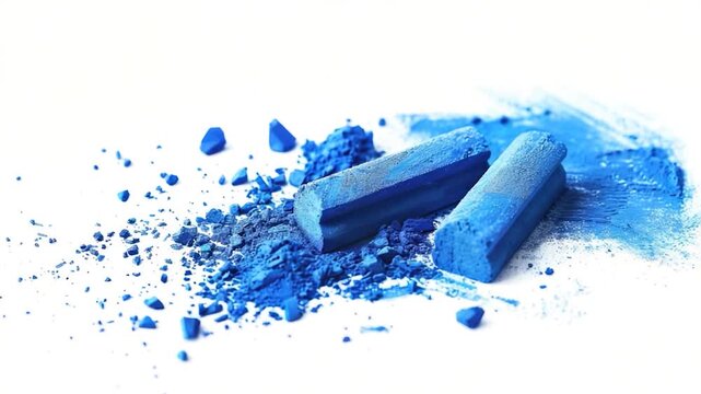 Video clip A close-up shot of blue powdered eye shadow, perfect for makeup tutorials or beauty product displays