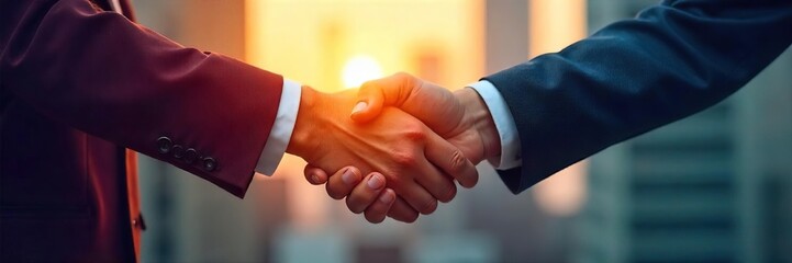 Confident Business Handshake Sealing a Deal  Successful Partnership and Investment