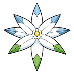 Download beautiful eight petal flower illustration vector graphic design element for free use now