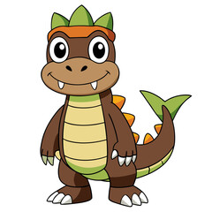 Cartoon cute crocodile vector illustration for kids children books and design projects artwork