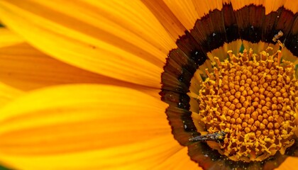 Close-up of a vibrant orange flower's center