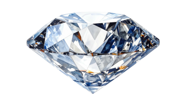 A bright, clear, faceted gemstone sparkles against a solid black background, showing brilliant cuts