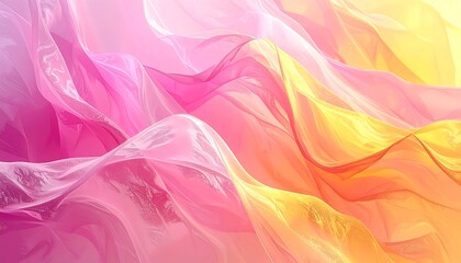 Soft, flowing fabric in vibrant pinks, purples, and yellows