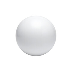 Isolated white sphere with subtle gradients and glossy finish, centered on a black background