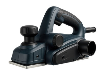 Portable electric planer featuring a dust extraction port for DIY carpentry tasks.