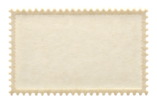 blank postage stamp clean postage stamp, cutout, PNG isolated on white or transparent background