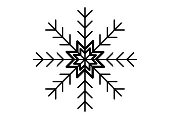 Icono negro de copo de nieve en fondo blanco