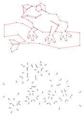 Hylidae. Connect the dots educational drawing game. Dot to dot by numbers puzzle. Google Font Fira Sans Condensed.