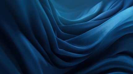 Obraz premium A blue fabric with a wave pattern. The waves are very close together, creating a sense of movement and fluidity. The fabric appears to be made of a synthetic material