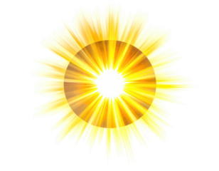 A bright central light source surrounded by radiating rays, suggestive of energy