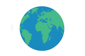 Fototapeta premium Earth globe vector illustration showing continents and oceans, representing global connection and environment on transparent background