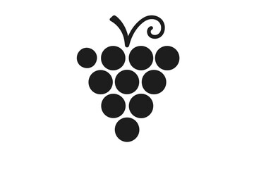 Minimalistic black grape silhouette icon on white background