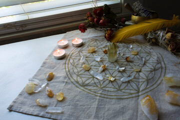 Crystal Healing Grid and White Sage