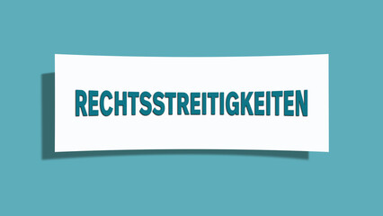 Rechtsstreitigkeiten (Litigation) - A card isolated on light green background.