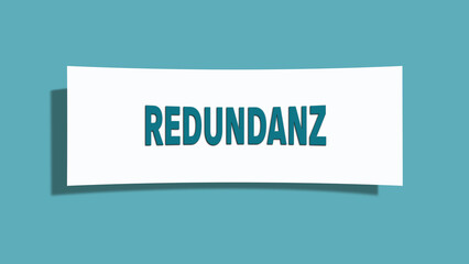 Redundanz (redundancy) - A card isolated on light green background.