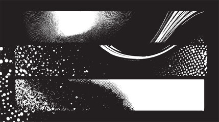 Naklejka premium Grunge black and white urban vector texture. design brush strokes. Overlay texture. Faded black-white dyed paper texture white dust and scratches on a black background