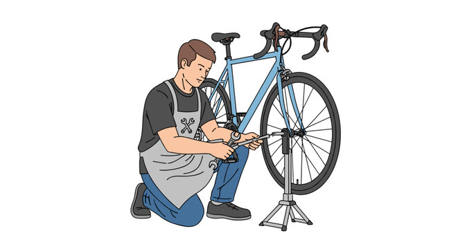 Skilled mechanic meticulously repairs bicycle wheel, ensuring smooth ride and peak performance for cyclists.