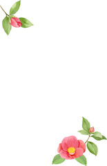 椿の花の寒中はがき