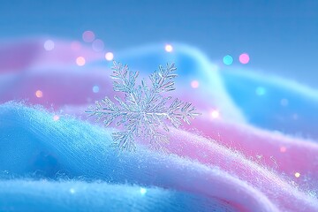 Soft pastel hues blend seamlessly, highlighting intricate snowfl