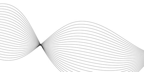 Abstract grey smooth element wavy modern curve lines on transparent background. Digital frequency track equalizer. Abstract frequency sound wave lines, twisted curve lines and technology background.	
