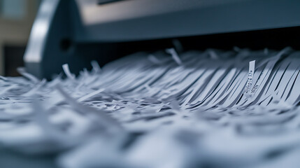 Confidentiality Destroyed: Shredded Documents. Data Security & Privacy. Destruction of Sensitive Information. Office Paper Waste Reduction.
