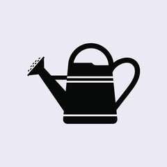 Simple black silhouette of a watering can for garden and plant care