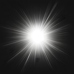 Bright Sunlight Flash with Special Lens Flare Effect on Dark Background