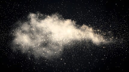 White Dust Cloud with Sparkles Isolated on Transparent Background