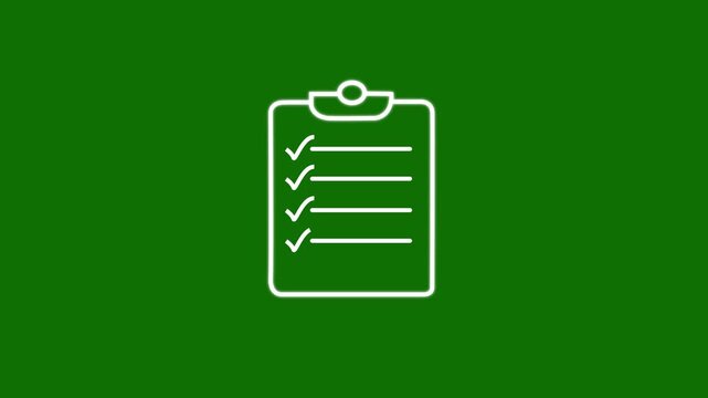 Checklist check mark icon on to do list document paper animation background.