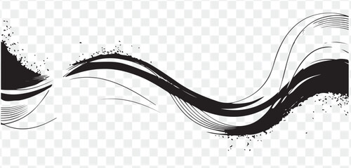 Abstract Black Brush Stroke Design