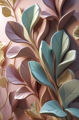 Discover soothing botanical bliss with pastel leaves, perfect for elegant backgrounds and modern design