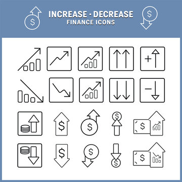 Increase and Decrease Line Icons