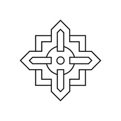 Obraz premium Geometric star outline design on transparent background