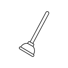 Simple outline of a plunger on transparent background