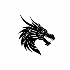 Aggressive Tribal Dragon Head Vector Illustration
