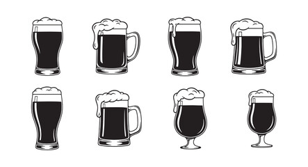 Set of Bear Glass design vector illustration