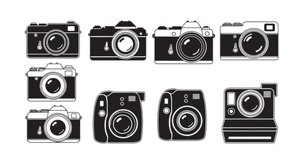 Set of Camera silhouette vector illustration