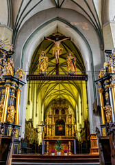 Obraz premium Medieval St. Nicholas cathedral in Gdansk
