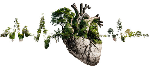 Human heart surrounded by barbed wire on an transparent background for designers, marketers and IT. Popular abstraction, background, illustration, object, symbol, texture, human body, health.