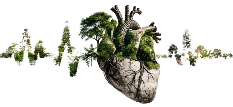 Human heart surrounded by barbed wire on an transparent background for designers, marketers and IT. Popular abstraction, background, illustration, object, symbol, texture, human body, health.