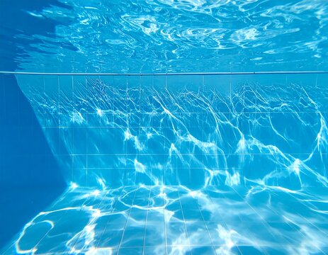Underwater view of a shimmering pool - Powered by Adobe