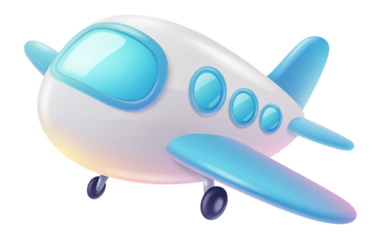3d vector icon of a cartoon airplane