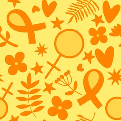 Breast cancer month seamless pink ribbon day mammogram pattern for medical accessories and medicine textiles