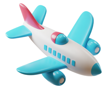 3d render icon of a toy airplane
