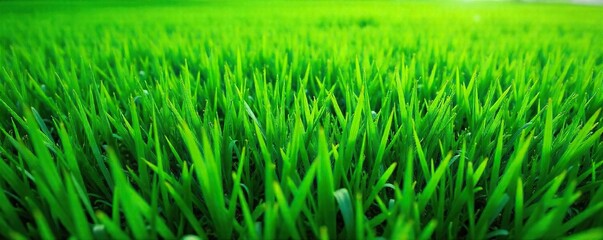 Lush Green Lawn Close-Up Vibrant Natural Texture for Design & Landscaping Projects