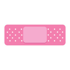 Medical pink plaster isolated on white background, wound plasterer or bandaged patch, adhesive health care object. Injury tape plaster flat design, Sticking plaster. First aid concept. Vector EPS 10